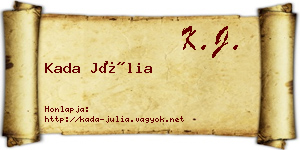 Kada Júlia névjegykártya